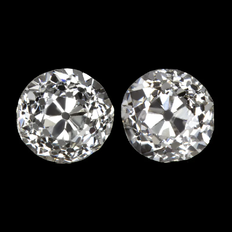 women’s wedding bands -0.72ct OLD MINE CUT DIAMOND STUD EARRINGS H SI1-SI2 ANTIQUE PAIR LOOSE NATURAL