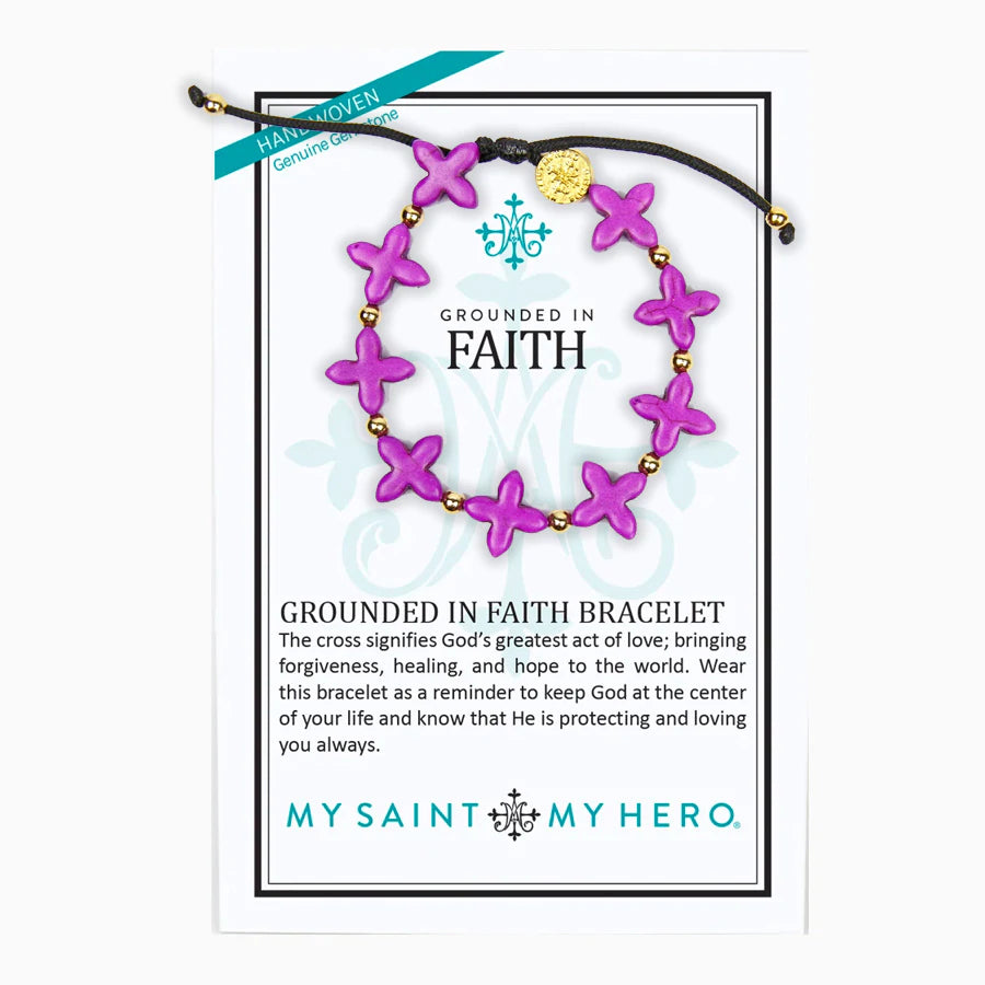 statement bracelets for women -Grounded in Faith Cross Bracelet- Silver