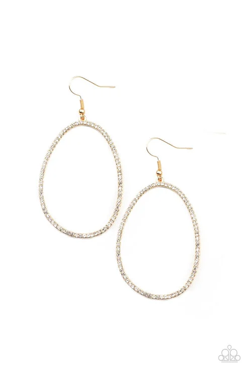 women’s minimalist earrings -OVAL-ruled! Gold Earring