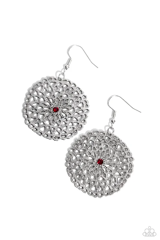 women’s gold earrings with diamonds -Rolling Radiance - Red