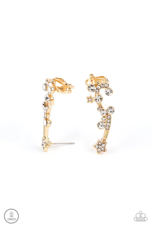 women’s silver hoop earrings -Astral Anthem Gold Post Earring