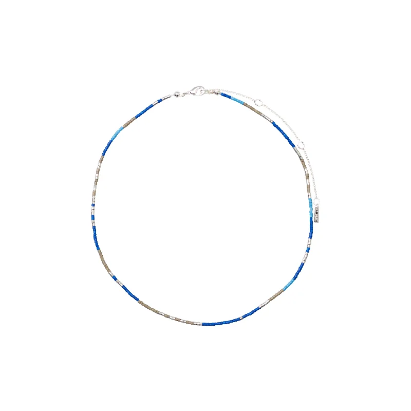 women’s multi-stone necklaces -ALISON necklace blue, silver-plated