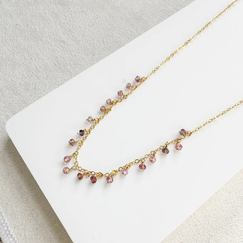 women’s diamond chain necklaces -Fringe Necklace Mauve Spinel