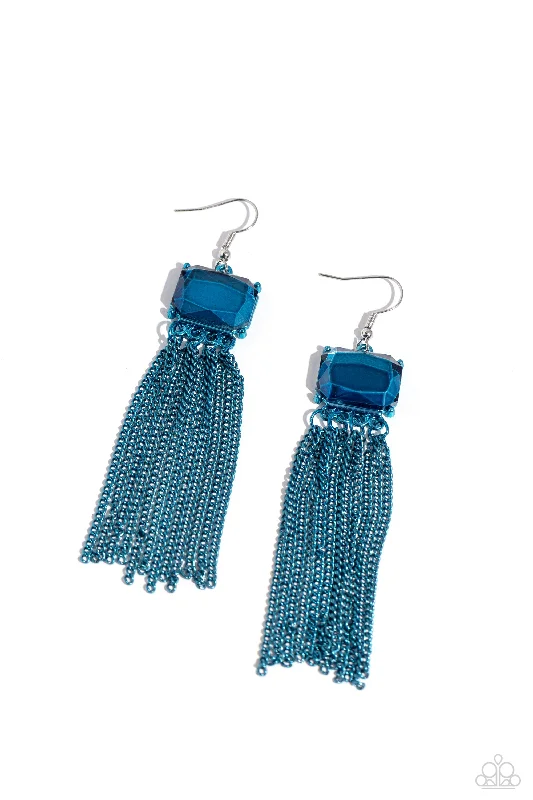 women’s luxury earrings -Dreaming Of TASSELS - Blue