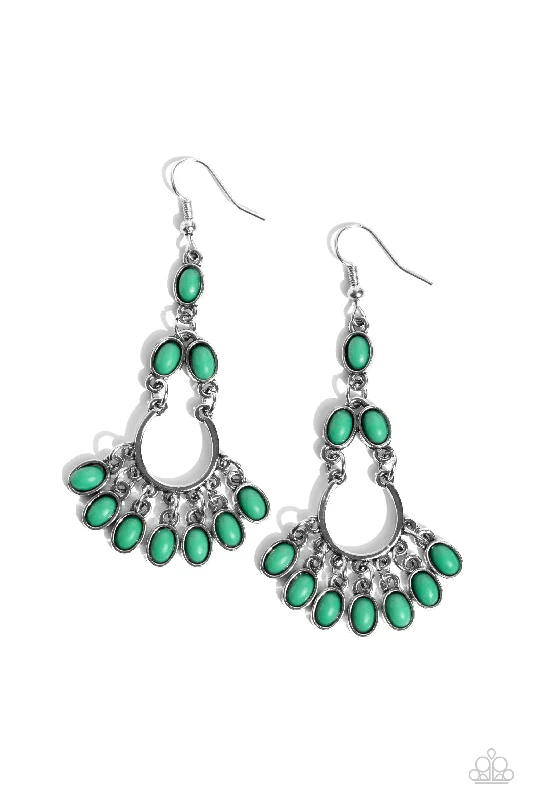 women’s moonstone earrings -Girly Girl Getup - Green