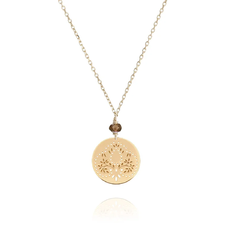 women’s trendy necklaces -Small Maharani Gold Medal Necklace 9 or 18k Gold