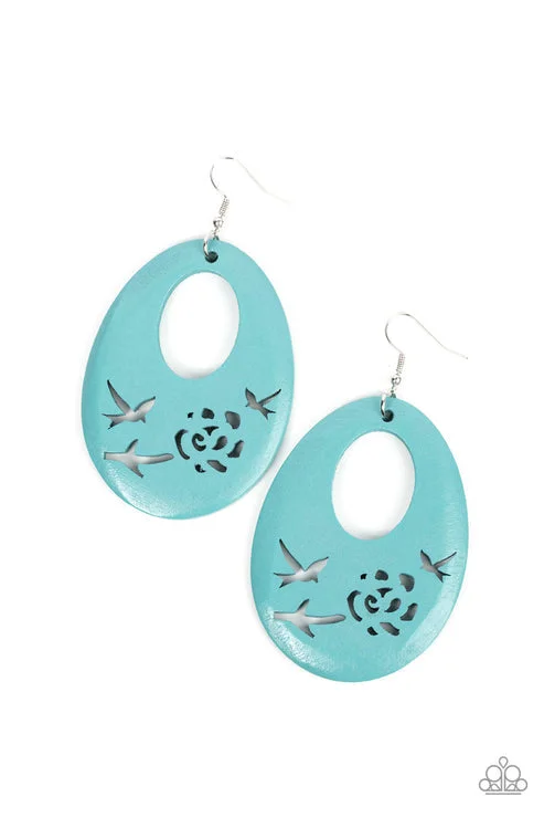 women’s emerald earrings -Home TWEET Home Blue Earring