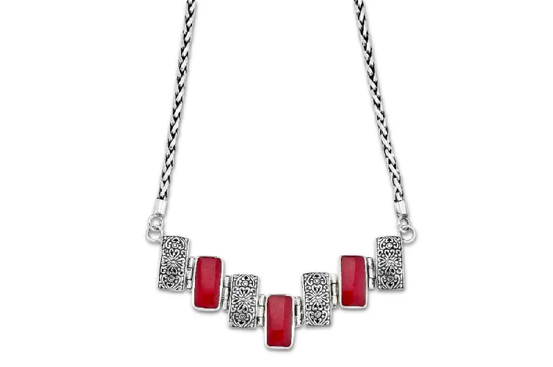 women’s ruby necklaces -Bromo Necklace- Coral